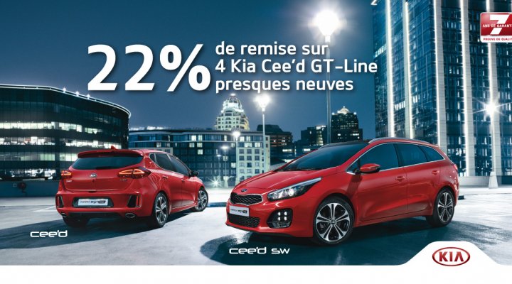22% de remise sur 4 Kia Cee'D GT-Line presques neuves